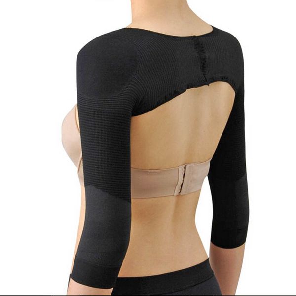 

wholesale-women slimming arm shaper massage back shoulder compressing corrector for women weight loss lift shapers arm control shapewear, Black;white