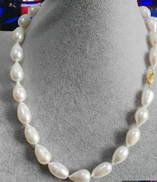 

18-ДЮЙМ 12-13 ММ ЮЖНОЕ МОРЕ БЕЛЫЙ БАРОККО ЖЕМЧУГ ОЖЕРЕЛЬЕ 14K ЗОЛОТОЙ ЗАМОК