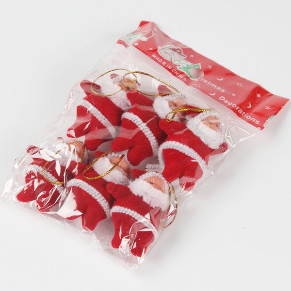 

6pcs xmas santa claus pendant ornament festival party hanging decoration