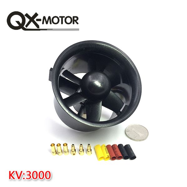 

qx-motor diy rc airplane model parts edf 70mm duct fan kit qf2822 3000kv motor spindle-4mm 4s for jet rc edf wholesale