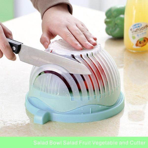 

home creative 60 second salad bowl salad fruit vegetable and cutter quick salad maker chopper cutter washer easy