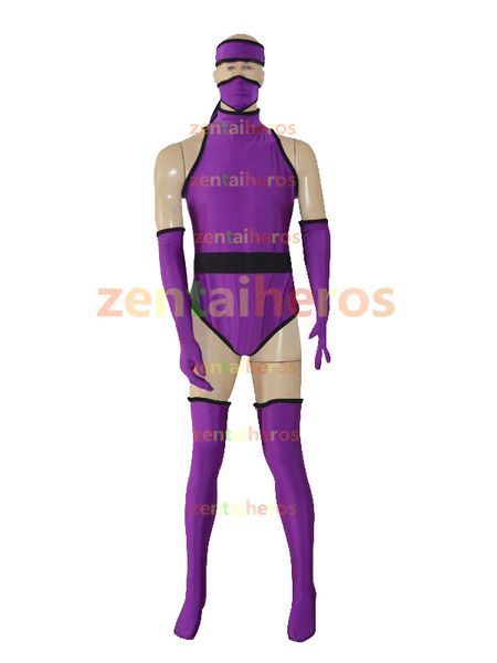 

custom purple ninja superhero halloween cosplay party zentai suit, Black;red