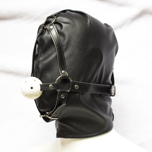 Giocattoli anali US New Sexy Costume Party Full Mask Hood w / Mouth Gag Fetish Restraint GIMP # R172