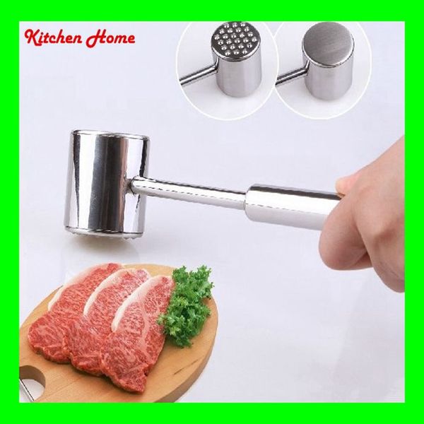 

304 stainless steel meat mallet hammer beater tenderizers with 2 sides head chicken beef steak hammer pounders meat pountry tools