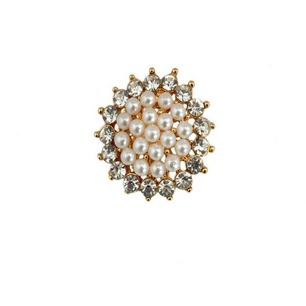 

new fashion women's 18k flower gold filled austrian crystal peal brooch pin gift jewelry mini size 20mm, Gray