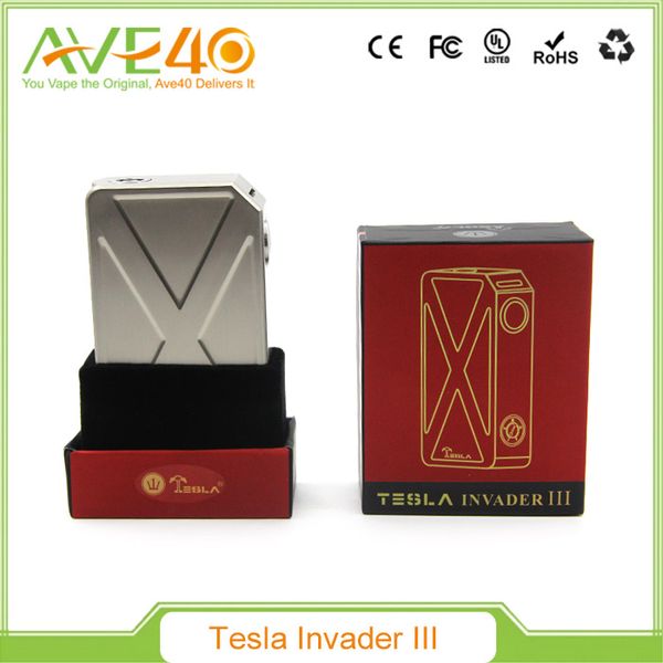 

Оригинальный Tesla Invader III 240 Вт Box Mod Invader 3 электронные сигареты Vape Моды fit 18650 аккумулятор 510 испаритель танки RDA форсунки