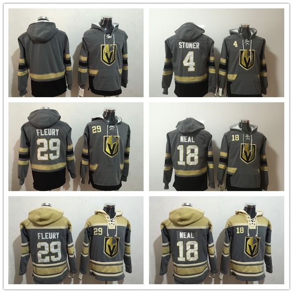 

vegas golden knights hoodies 29 marc-andre fleury hockey hoody jersey 18 james neal 4 clayton stoner sweatshirts winter jacket 100% stitched, Black;red