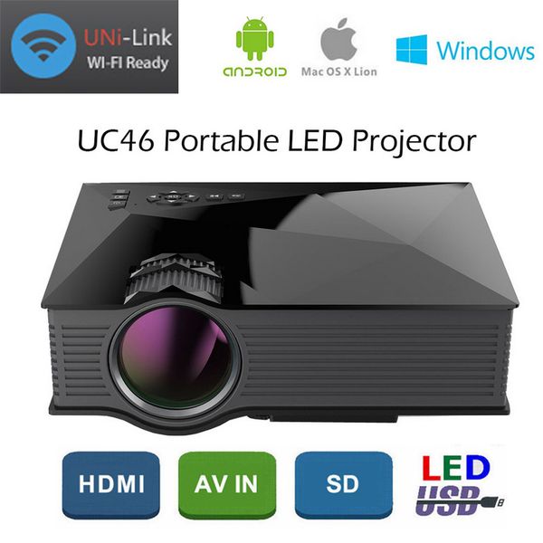 

New unic uc46 lcd projector 1200 lumen 2 4g wifi wirele portable led home theater cinema multimedia 1080p u b d hdmi vga ir uc40