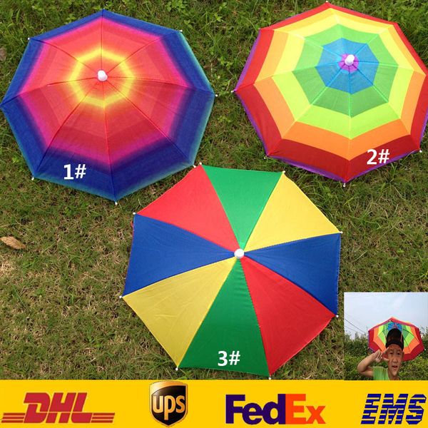 

Children outdoor foldable un umbrella hat golf fi hing camping hade beach headwear cap head hat zj u01
