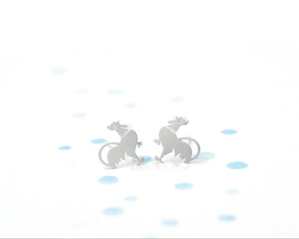 

2016 charm metalwork fashion jewelry gold silver rose gold plated stainless steel rooster stud earring for women accessories, Golden;silver