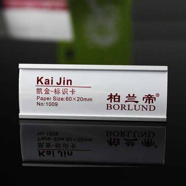 Ücretsiz kargo 6 * 2 cm adı rozeti çalışma kartı çalışan kartı Alüminyum alaşım rozeti pin ekran ofis tedarik şirketi Fabrika Okul