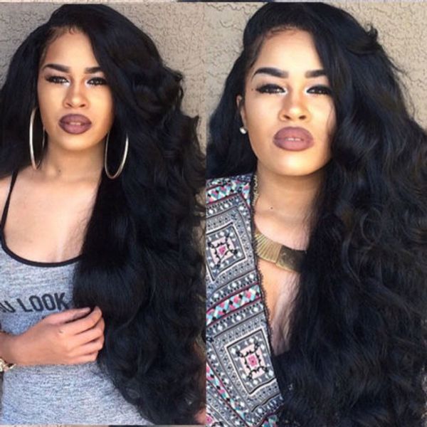 

250 density hd transparent laceÂ front wigs pre plucke loose waveÂ 360 frontal Â 12-24" brazilian fullÂ naturalÂ human hairÂ wigÂ for black wo, Black;brown