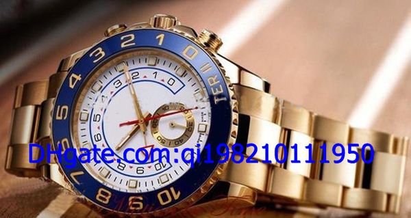 Venda por atacado - Luxo perpétuo azul branco Mens Automatic Watch 18K homens de ouro Sports Wrist Watches Box