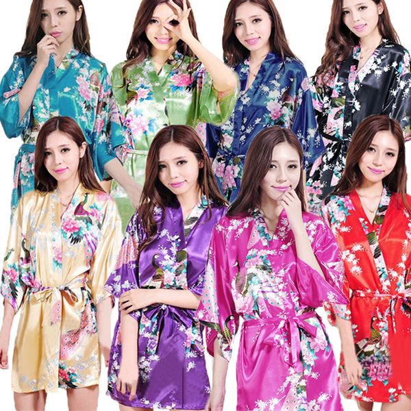 

14 color 3xl women 039 japane e ilk kimono robe pajama nightdre leepwear broken flower kimono underwear opp bag 3924