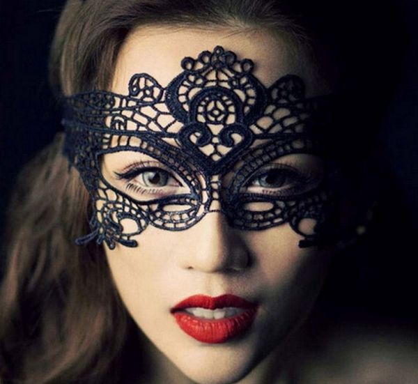 Pizzo Nero Masquerade Ballo Ballo Costume donne maschera occhi