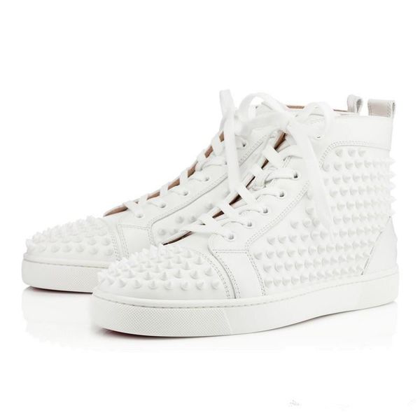 

[Original]Snakeskin Red Bottom Sneakers Luxury Designer High Top Skate Sneakers Mens Womens Casual Shoes Brand New Comfort Wholesale Price
