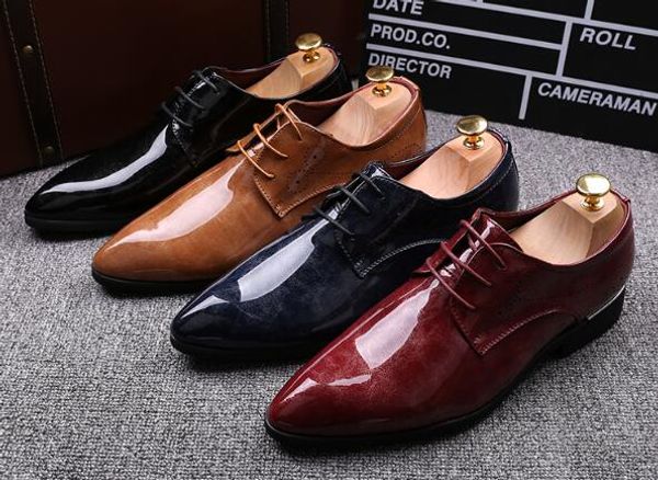 

2018 новых лакированной кожи мужчины обувь ручной работы партии и свадебные платья
