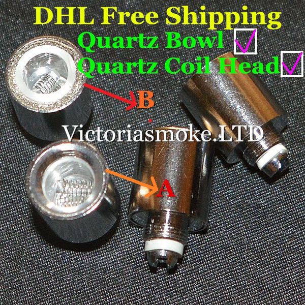 

DHL Free Quartz Bow with Dual Quartz Coil Head For Glass Globe Atomizer Cannons Bowling Atomizer Glass Wax atomizer wax dry herb Glass