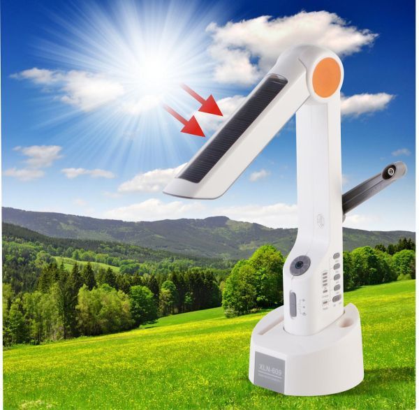 Originale XLN-609 Solar Power Lampada da scrivania multifunzionale Handed Crank Dynamo Radio FM con torcia a LED e caricabatterie per smartphone XLN 609 Light