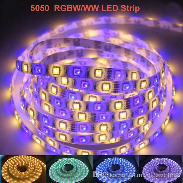 

вы никогда не видите такой красивой 5050 60led / m 300leds strip light гибкий rgb + белый цвет / rgb + теплый белый цвет светодиодная лента