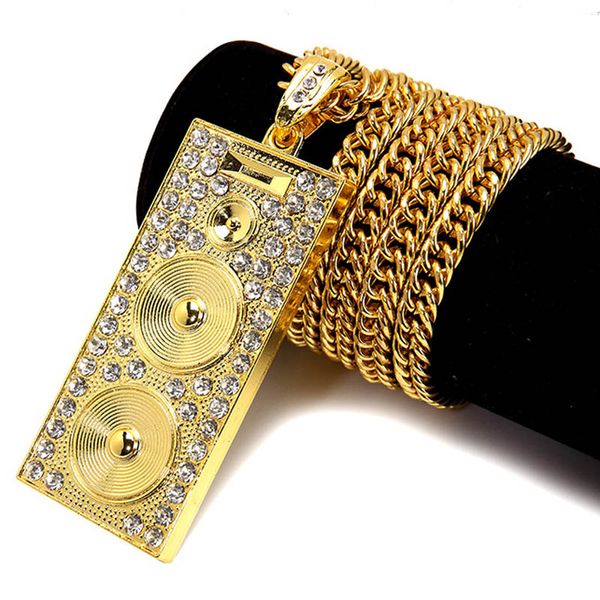 Модный металл 18K золото Platd хипстеры хип-хоп колонки кулон витой длинная цепь Ожерелье для мужчин женщина хип-хоп Joyas золото серебро 90 см