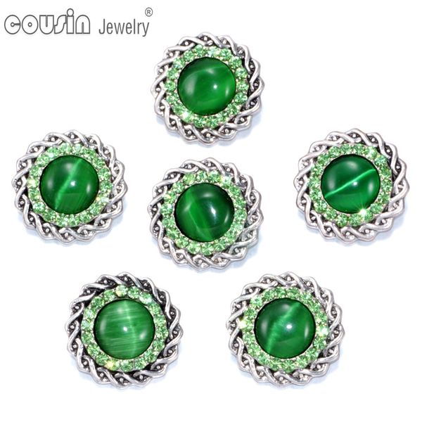 

Новые поступления 18 мм кнопка оснастки Ювелирные изделия Опал Rhinestone кнопка оснас