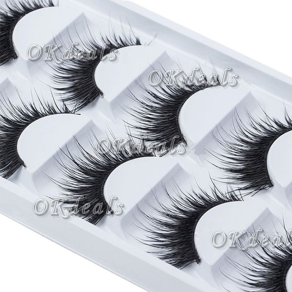 

wholesale-5 pairs of women ladies makeup thick false eyelashes eye lashes long black nautral handmade makeup beauty tools
