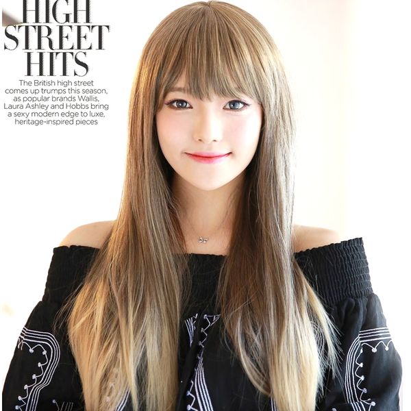 Fashion Two Tone Wig Brown And Blonde Cosplay Long Straight Wig