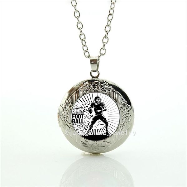 

Memorable men jewelry locket necklaces sport rugby football sport brave and courage symbol accessory for men NF047