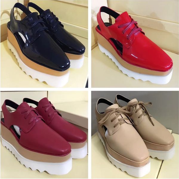 

Stella mccartney oxford hoe women breathable flat hoe platform gladiator andal leather rihanna creeper hoe with original box