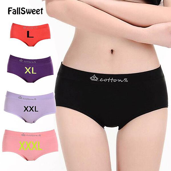 

wholesale-3pcs/lot cotton women panties,l xl xxl xxxl middle waist comfortable everyday wear big size briefs,cotton intimate lingerie, Black;pink