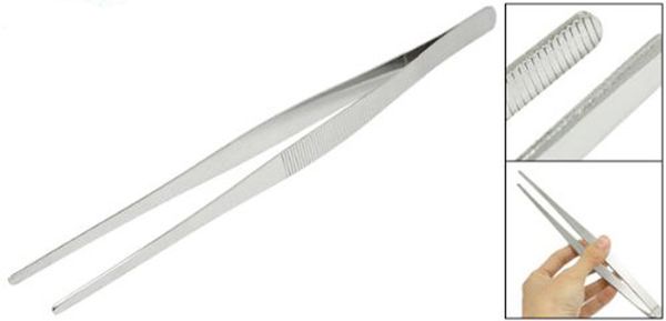 

wholesale- 10 x 30cm long metal stainless steel feeding tweezers reptiles tongs forceps
