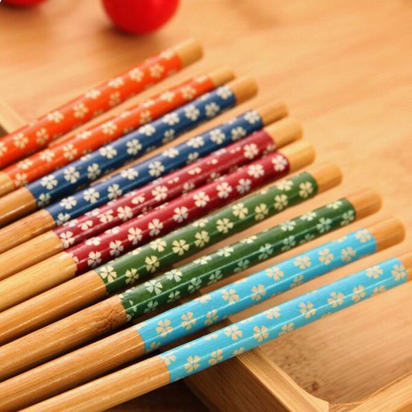 

wholesale-bamboo chopsticks 2 pair (4 pieces ) 24cm japan cherry blossoms bamboo eco friendly chopsticks chop sticks kitchen tableware