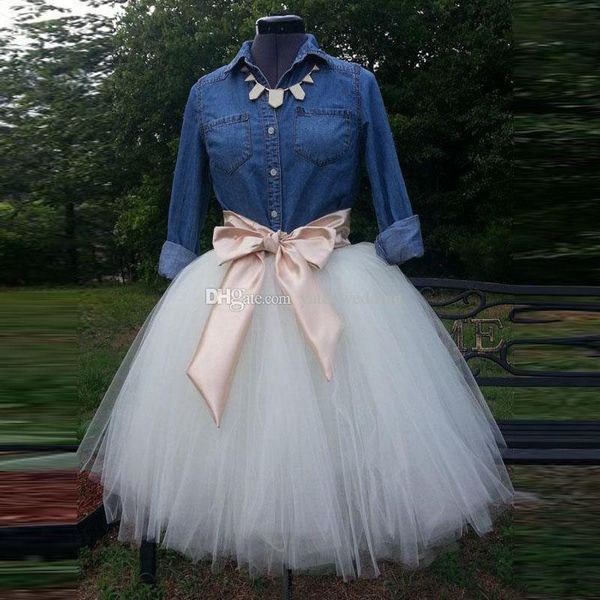 Großhandel chinesische billige Röcke Petticoats Prinzessin Bogen Erwachsene Tüll Skater Röcke Party kurze Brautjungfer Kleid knielangen Frauen Röcke