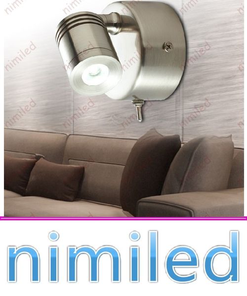 

nimi1025 Кровать изголовья кровати 3W CREE LED хром / никель матовый настенный светильник с выключателем Отель жилой дом на колесах Освещение лодки