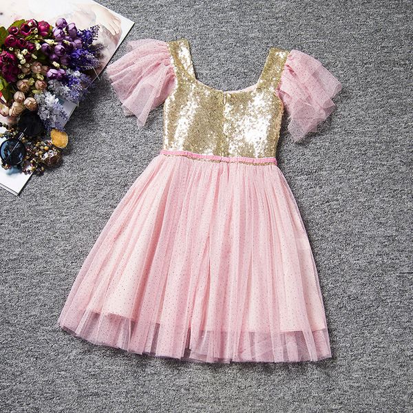 

wholesale christmas baby girls lace tutu dresses childrens prubcess sequins dresses for kids clothing 2016 winter summer party dress, Red;yellow