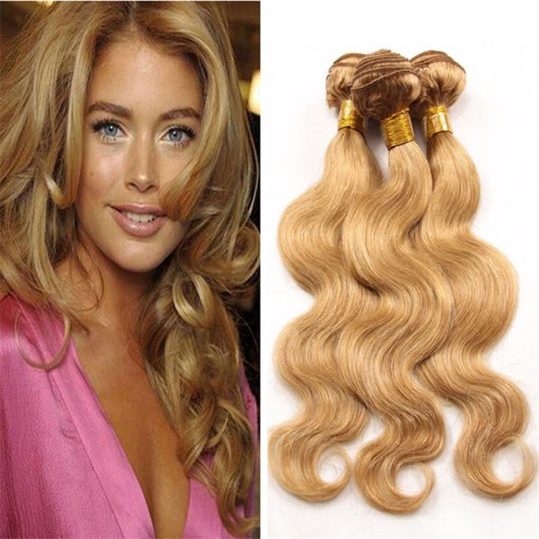 Virgin Malaysian Honey Blonde Human Hair 3 Bundles 27 Pure