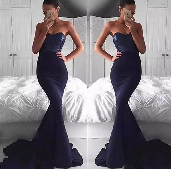 

сексуальная русалка темно-синий пром платья блесток милая на заказ vestidos феста атласная труба вечерние платья 2017, Black