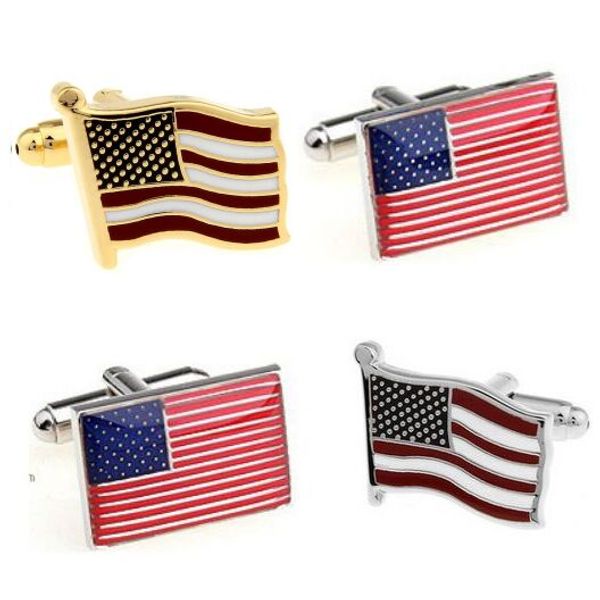 Moda ABD Bayrağı Kol Düğmeleri Gömlek Için 3 stilleri Amerikan bayrağı Kol Düğmeleri düğün Kol Düğmeleri Babalar Günü Hediyeleri Ücre ...