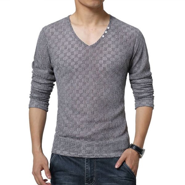 

2017 новй ил мђжка ђболка мода кнопка декоѬаивне v еи  длиннм Ѭђкавом , White;black