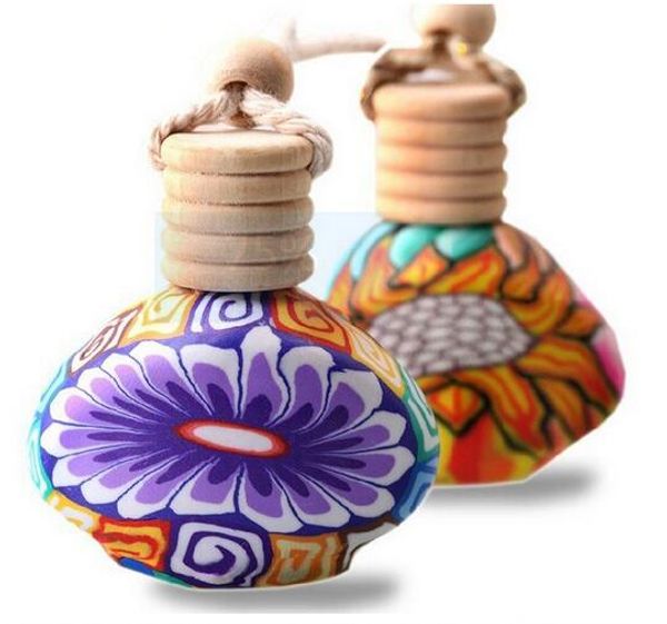 

polymer clay essence oil perfume empty bottle 15 ml car hang decoration