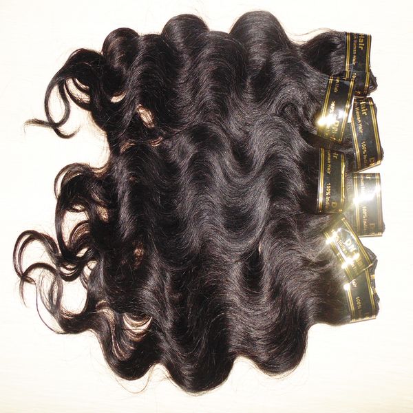 

Grade 7A 100% processed Peruvian human hair 5pcs/lot natural color body wave hair bundles fast free shippng cheapest price