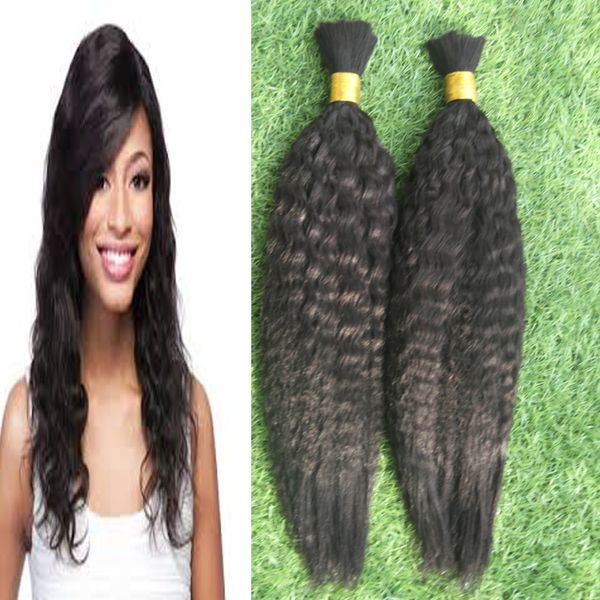 Capelli brasiliani non trattati 200g Yaki umani 2 pacchi capelli umani sfusi per intrecciare sfusi senza allegato capelli sfusi brasiliani Yaki italiani