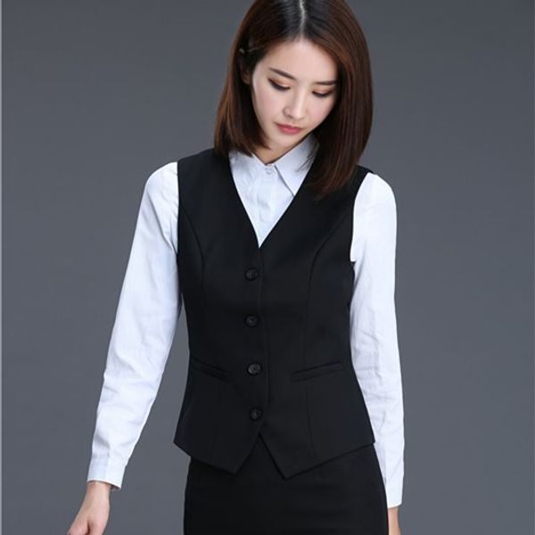 

Women Elegant OL Waistcoat Vest Gilet V-Neck Business Career Ladies Tops office Formal Work Wear Outerwear