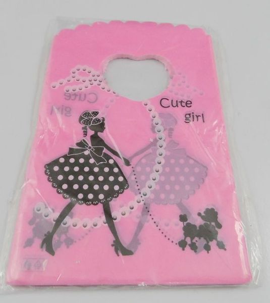 

Free Shipping New 500pcs Shopping girl Plastic Packing Gift Bag 15x9cm HOT