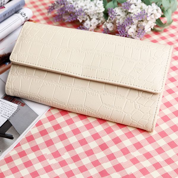 

genuine leather crocodile embossed wallet cowhide women wallets multifunctional long design wallet zipper coin purse card holder, Red;black