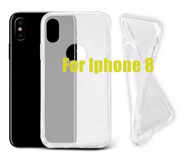 2018 Para o caso do iPhone X 8 grosso TPU Caso do Samsung Note 8 Caso do gel S8 claro claro macio Caso do gel transparente macio de alta qualidade 1.0mm