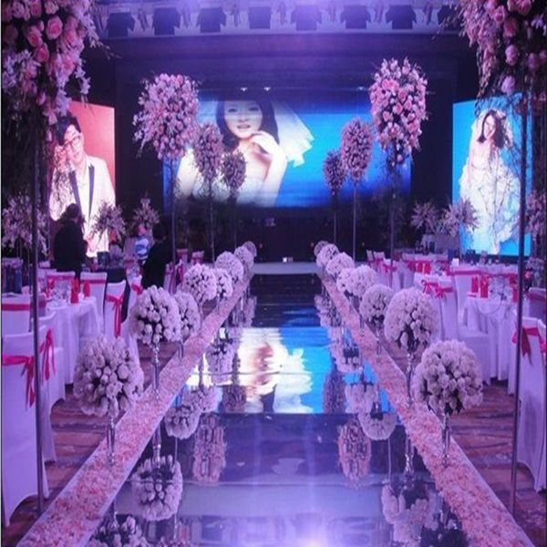 Yeni Varış 1.2 m Genişliğinde 10 m lot Parlak Düğün Centerpieces Dekor Koşucu Koridor Gümüş Plastik Ayna Halı DHL Ücretsiz Kargo