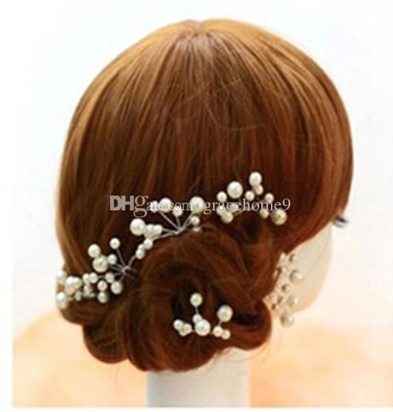 White Red Bridal Hair Pins Accessory Wedding Prom Hair Clip