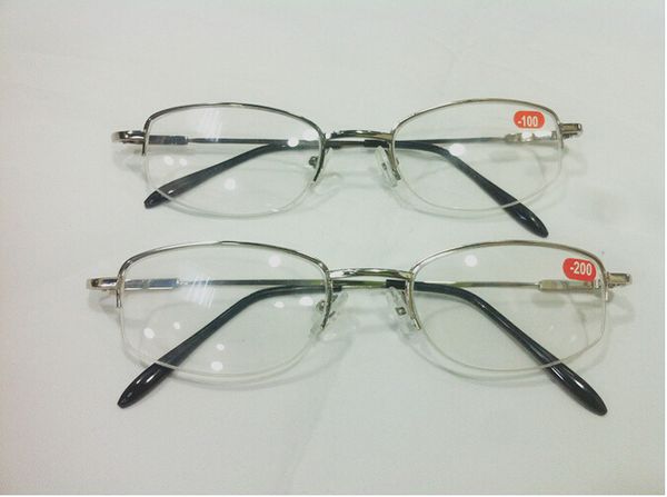 Metallo Half-Frame Unisex Miopia Miopia Occhiali Da Lettura Mezza Cerchio In Lega Occhiali Miopi 10 pz/lotto